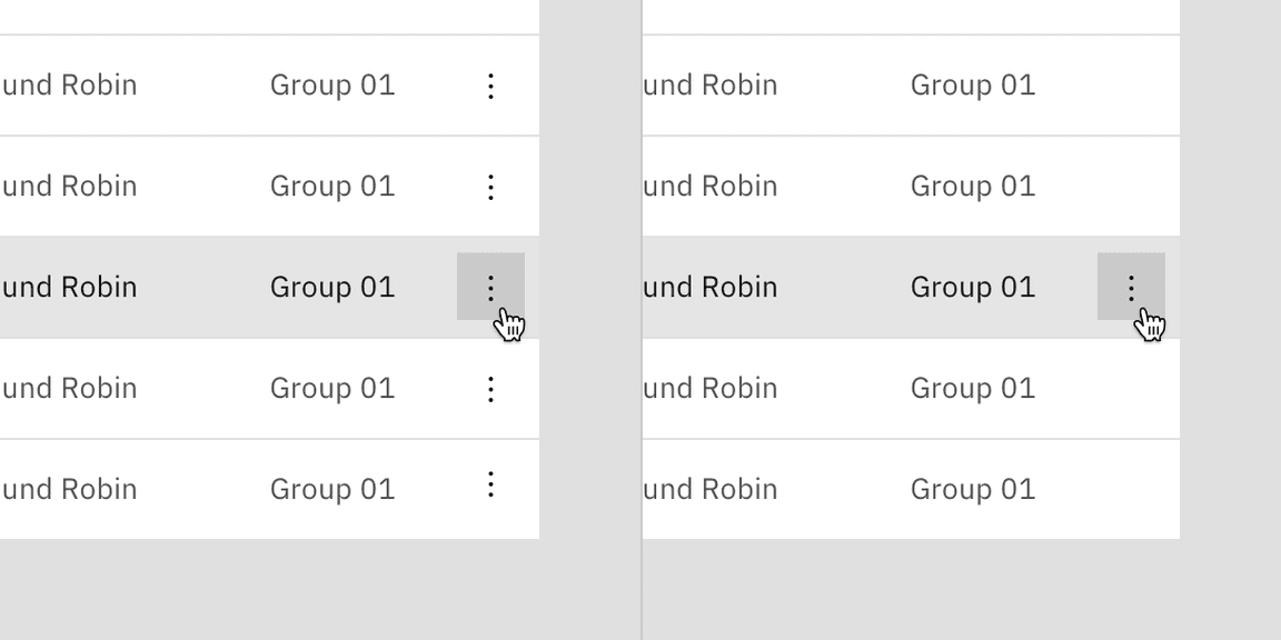 data table inline actions